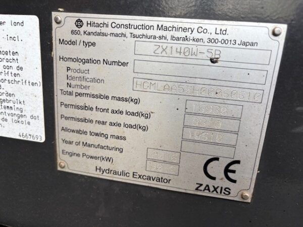 HITACHI ZAXIS 140W-5B - Image 4